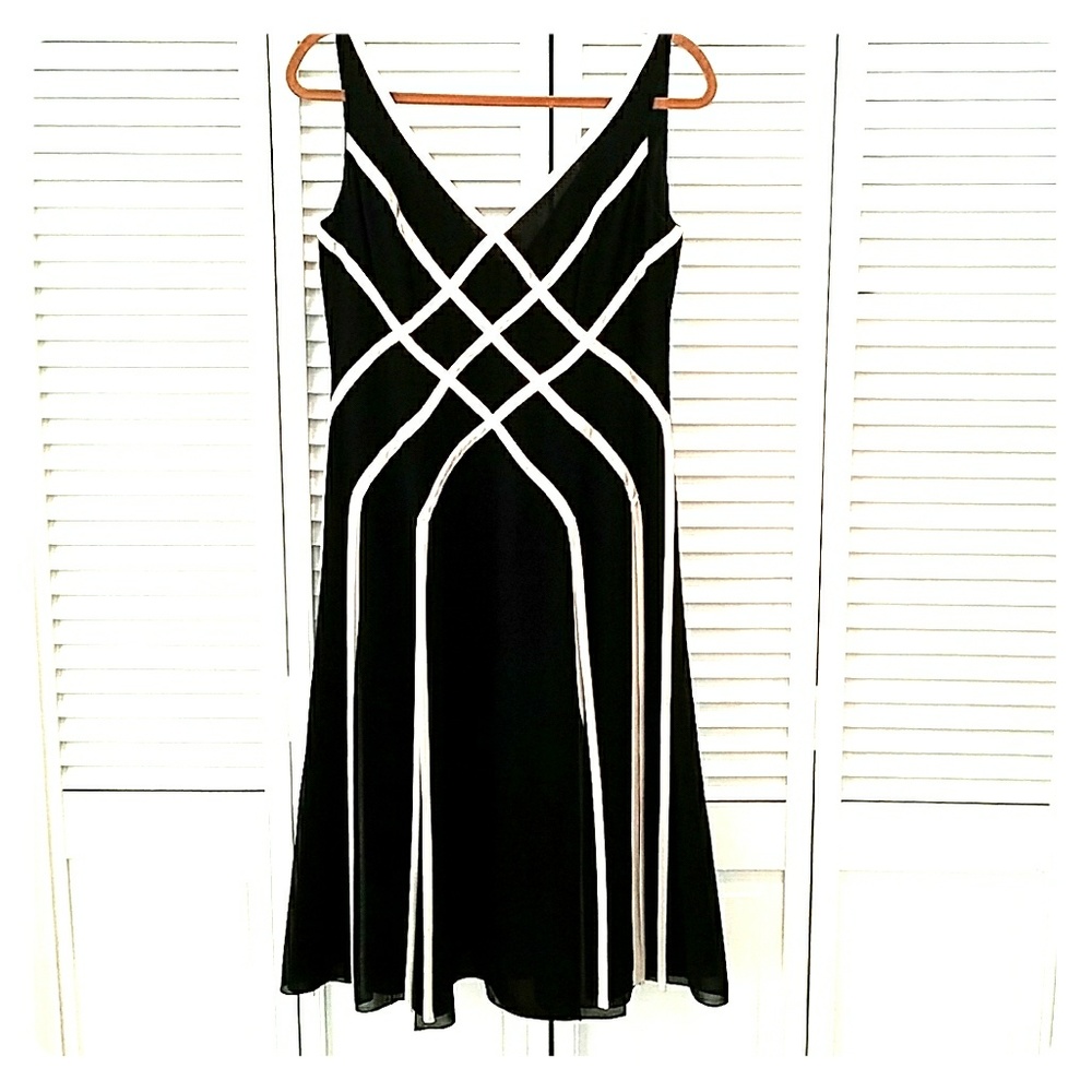 Silk black and white dress
